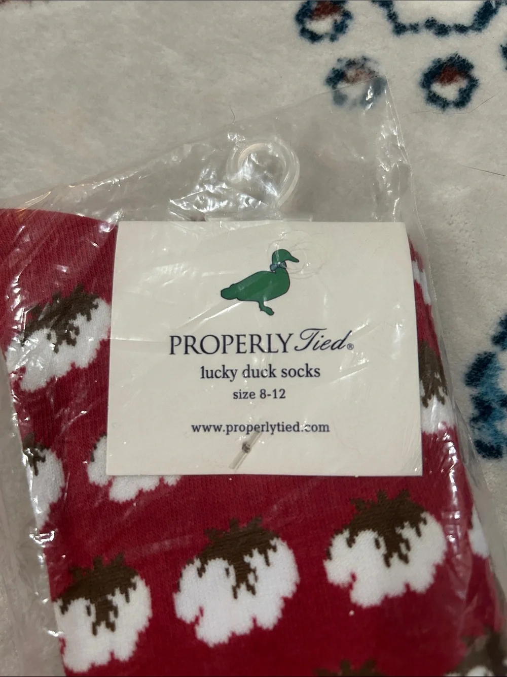 Properly Tied Men’s Lucky Duck Socks - Cotton Red